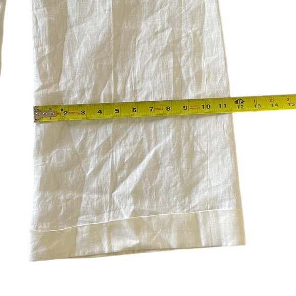 Nine West NWT Slouchy Cyndi white linen wide leg lagenlook trouser pant size 16 - Picture 11 of 16